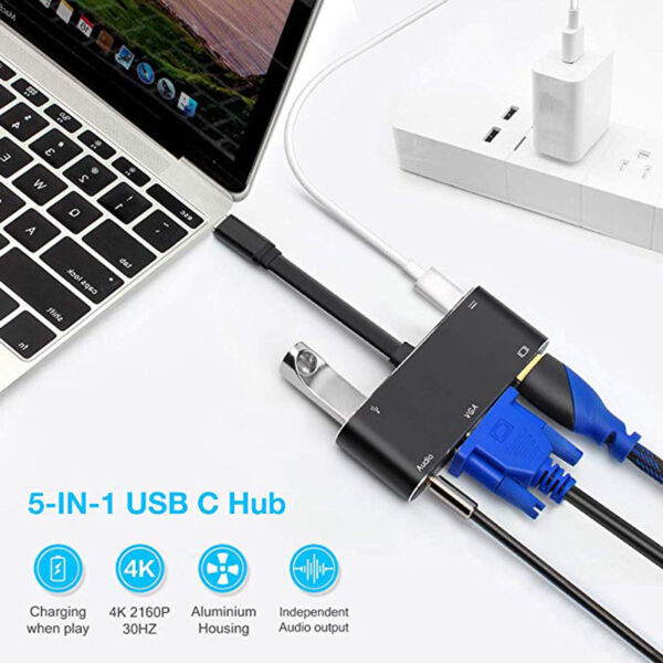 Type-c to HDMI VGA 5-in-1 HD dual display converter - Image 3