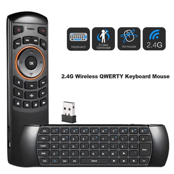 Docooler Mini 2.4GHz Wireless QWERTY Keyboard Air Mouse Handheld Remote Control 6 Gxes Gyroscope for Mini PC TV Box - Image 3